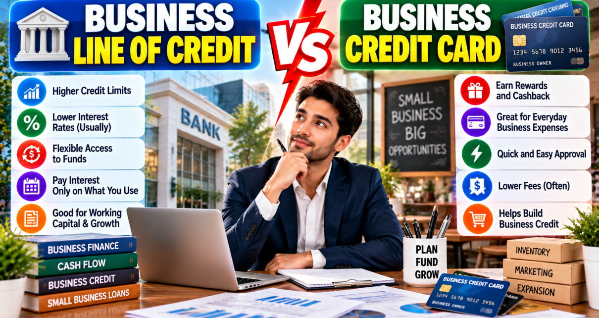 Suggestion: business line of credit vs business credit card comparison for small businesses